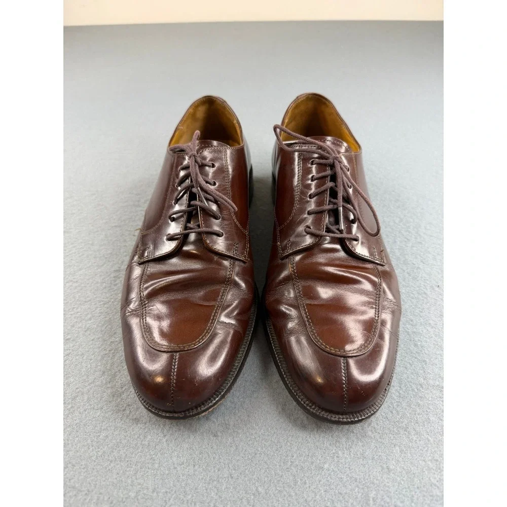 Cole Haan Dress Shoes Mens 9 D Brown Leather Split Toe Oxford Lace Up